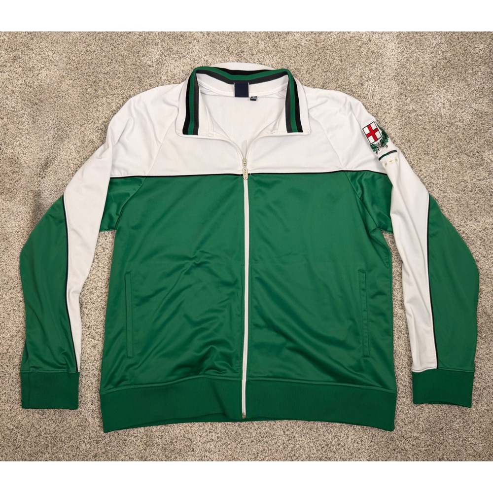 Fila Sport Track Jacket Mens XL Green Italia Soccer Full Zip Color Block‎
